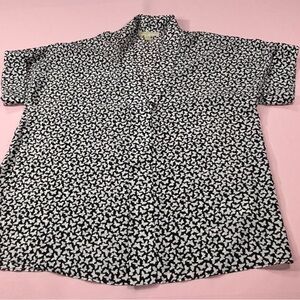 Michael Kors Black and White Butterfly Pattern Blouse. XL. Excellent Condition.